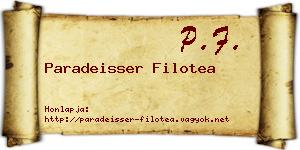 Paradeisser Filotea névjegykártya